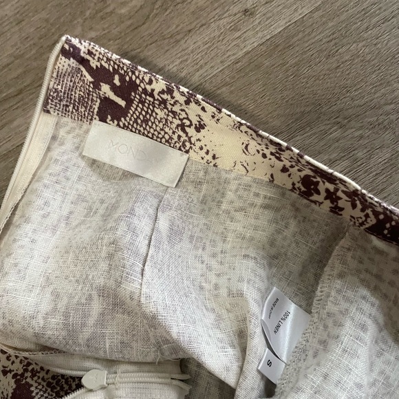 monday swimwear hamptons snake print high waist tailored fit crop linen pants - Picture 5 of 5